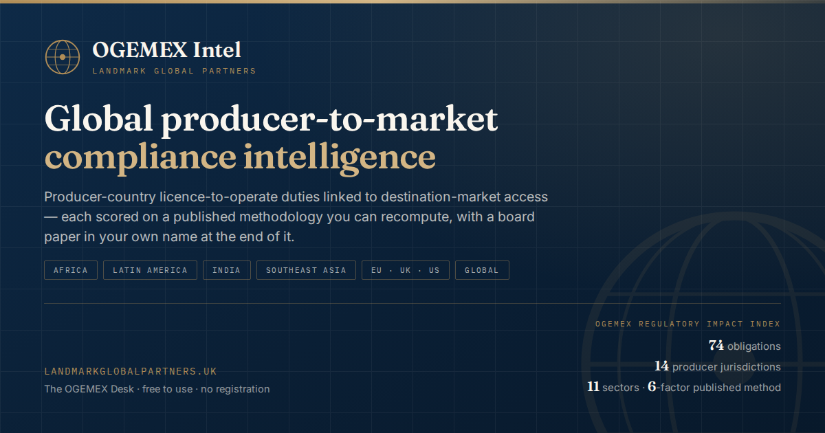 OGEMEX Intel global producer-to-market compliance intelligence